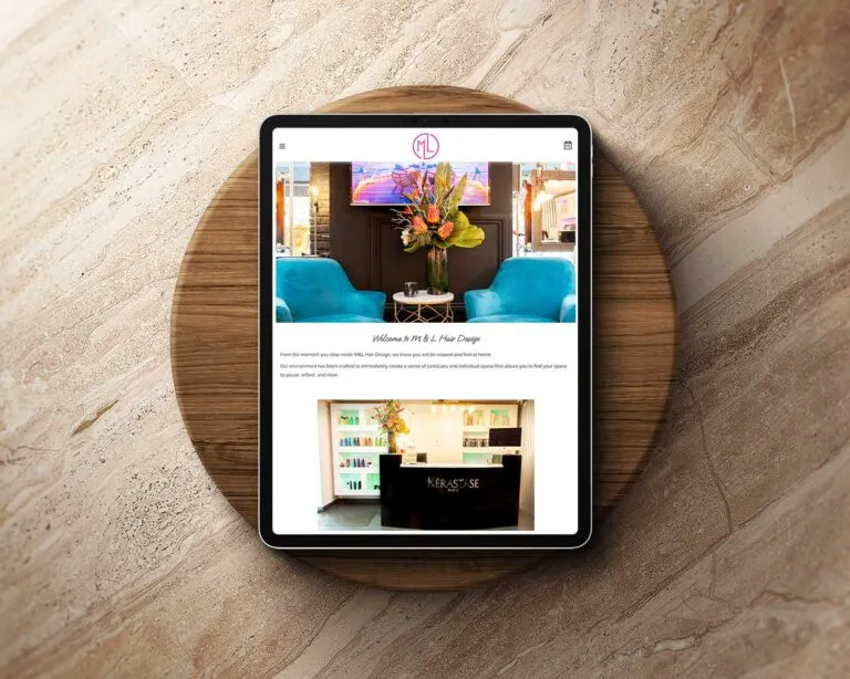 Web Design For Mickail And Ludovic Hairdressers Warlingham By Three Girls Media Ipad 1a